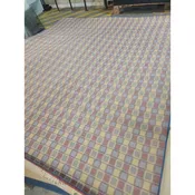 12x14-ft Blue & Red Squares Pattern Rug