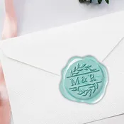 2 Initial Wedding Duogram Adhesive Wax Seals #7070