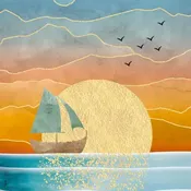 BLANK BOAT SUN GREETING CARD ARTIGE