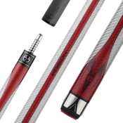 Poison Maelith Pool Cue with Carbon Fiber Shaft - Gray/Red - No Wrap