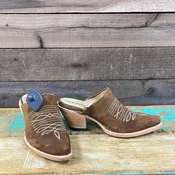 Women's Stetson Snip Toe Brown Suede Mule