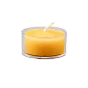 Natural Beeswax Tealight Candles - Clear Cup