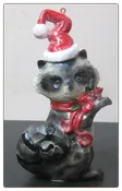 Raccoon with Hat Christmas Ornament