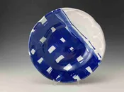 Bold plaid shallow bowl