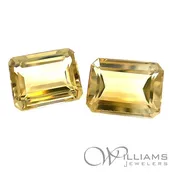 15.00ctw Matched Pair Emerald Cut Citrines