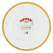 Dining Collection 13" Round Charger Plates (Clear/Gold) - 4 ct.