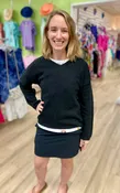 Avalin N9592 Crop V-Neck Sweater