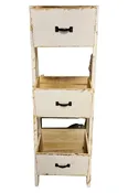 Ladder Caddy Organizer with 3 Bins, Distressed White