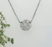 14K  White Gold 0.74ct Diamond Pendant