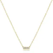 14K GOLD & 3 DIAMOND SIGNIFICANCE BAR NECKLACE