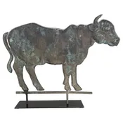 19th Century American Copper Bull Weathervane, Hand-Crafted Folk Art