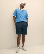 Big & Tall Cotton Pique Striped Polo Shirt with Contrast Collar