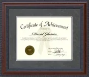 Burl Hardwood Custom Certificate Frame