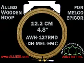 12.2 cm (4.8 inch) Round Double Height Allied Wooden Embroidery Hoop, Double Height - Melco Epicor (EMC) Flat Table