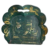 19th Century English Victorian Papier Mache Inlay &amp;amp; Gold Leaf Dust Pan