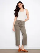 Charlie B Cropped Wide Leg Stretch Twill Jeans