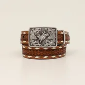 1 /1/4 REVERSIBLE BASKET WEAVE TAN 3D BOYS BELT