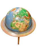 Vintage Denoyer-Geppert Cartocraft 24" Reference Globe with Zodiac Calendar Ring | 1950s — Urban Redeux