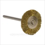 1/4" END BRUSH-BRASS CRIMPED 3/32" MANDREL, PKG-6