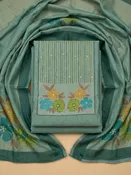 Aqua Green  Chanderi Unstitched Dress Material