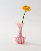 1950s Venetian Pink & Gold Latticino Bud Vase