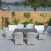 6-Seat Outdoor Dining Set - Rectangular Dining Table & Aluminum Tabletop (PAD-2340TA+009HL)