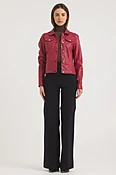 Alexa Burnished Leather Jacket Red