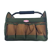 Bucket Boss 70012 Tote Bag, 12 in W, 10 in D, 11 in H, 8 -Pocket, Rip-Stop Fabric, Brown