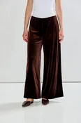 The Winona Pant In Stretch Velvet - Chocolate Brown