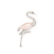 Mississippi River Pearl Flamingo Brooch