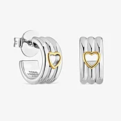 14-mm steel Hoop earrings with two-tone heart TOUS Galia