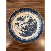 18th Century Nanking Blue & White Saucer 5.5"Diam x 1.5"H
