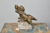 19th Century Putti Candlestick Mounted on an Alexander Dumas Novel