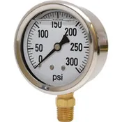 0-300 PSI Liquid Filled Pressure Gauge