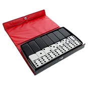 Black & White Double 6 Dominoes with Spinners - Club Size