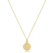 16" Necklace gold - be you. Small Gold Word Disc