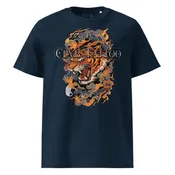 Flaming Tiger Unisex organic ribbed neck t-shirt