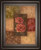 Camellias On Chocolate By Vivian Flasch - Framed Print Wall Art - Red