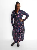 Alembika V-Neck Cocoon Dress, Midnight