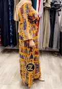 ZIZI Mustard Multicolor Winter Dress Maxi Style