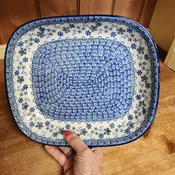 Baker ~ 9" x 10.25" medium serving dish 158-2333X  Blue Horizon  Squoval