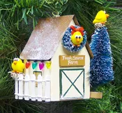 Personalized Cream Chicken Coop Ornament