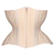 Beige Fine Mesh No Line Corset, Gemini Cupped Silhouette, Regular