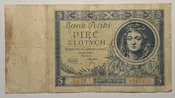 1930 POLAND BANK POLSKI 5 ZLOTYCH