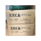 Kirk Twist-eez 1/4" x 12" Grn Clay Coat Twist Tie 12.5K/Case