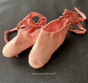 2.5″ Pink Ballerina Slippers with Ties
