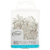 Board Dudes PUSH PINS - Clear 80 Count