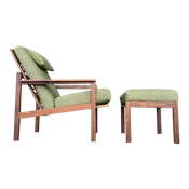 1969 Studio Made Arden Riddle Lounge Chair and Ottoman