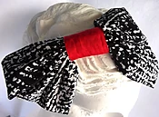 Black White Print Floppy Hair Bow — OMEFOREVER women’s fashion accessories