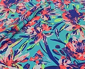 Abstract Wild Flower Printed Spandex | Wholesale Stretch Fabric
